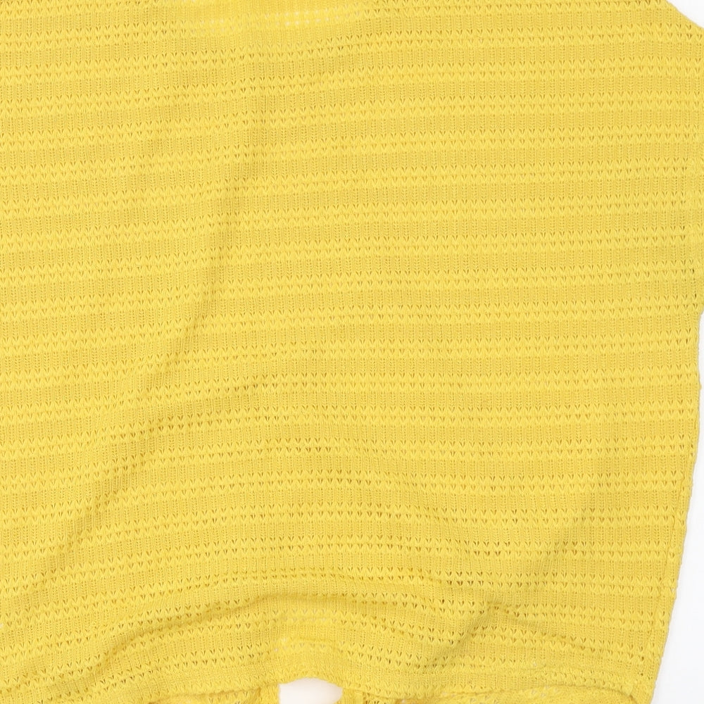 New Look Womens Yellow Round Neck Polyester Pullover Jumper Size L