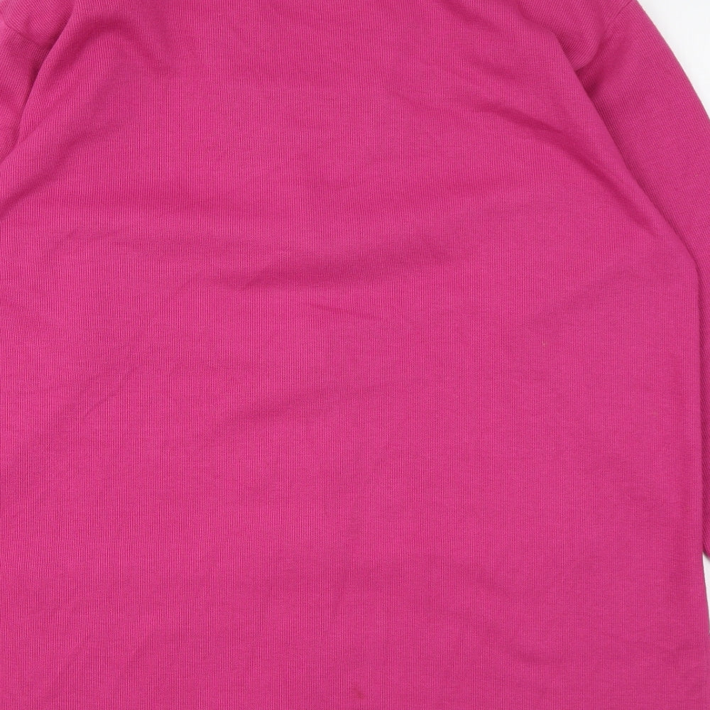 Bader Womens Pink Collared Polyester Cardigan Jumper Size L