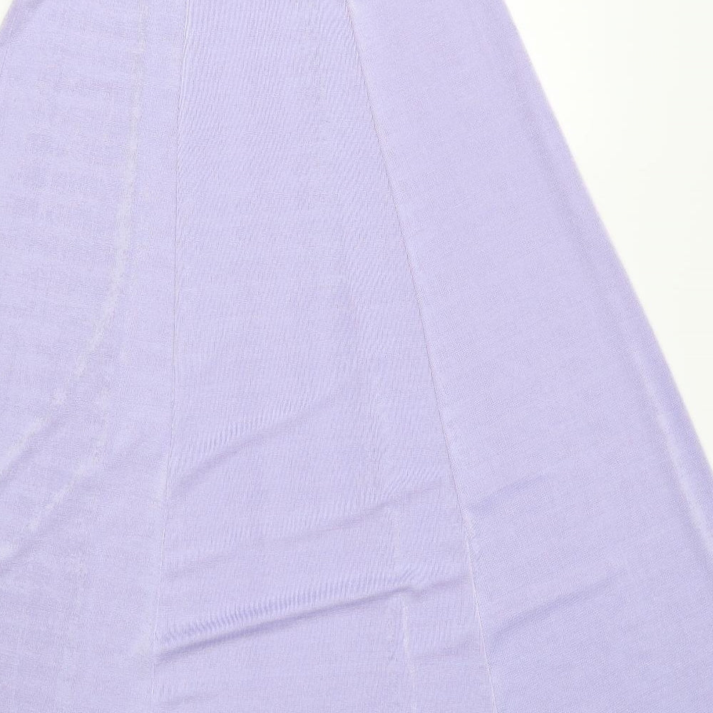 Preworn Womens Purple Polyester Skater Skirt Size L