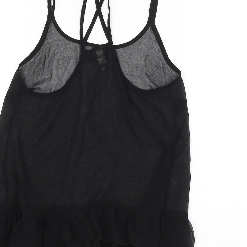 ASOS Womens Black Polyester Camisole Tank Size 6 Round Neck