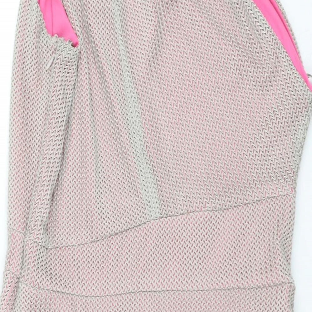 ASOS Womens Brown Polyester Shift Size 10 One Shoulder Pullover