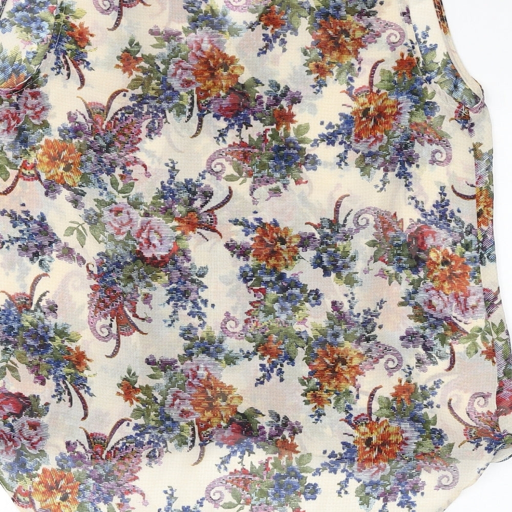 New Look Womens Multicoloured Floral Polyester Camisole Blouse Size 12 V-Neck