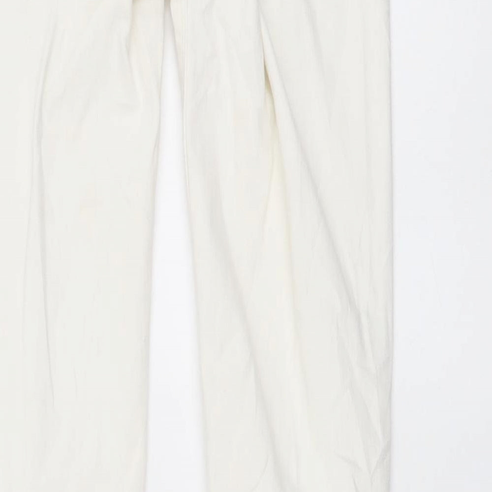 Waredenim Womens White Cotton Skinny Jeans Size 8 L29 in Regular Button