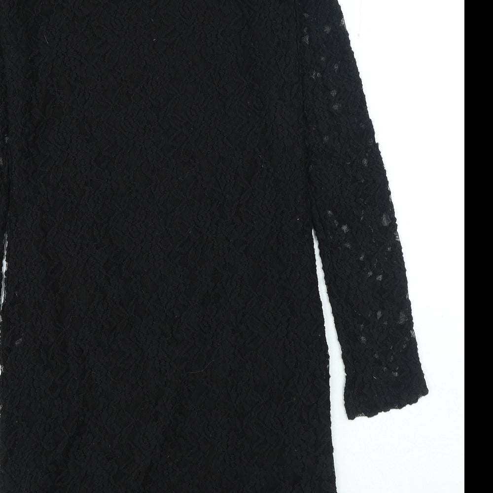 Apricot Womens Black Polyester A-Line Size 10 Round Neck Pullover