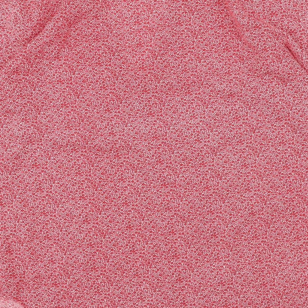 JOIE Womens Red Geometric Polyester Basic Blouse Size S V-Neck