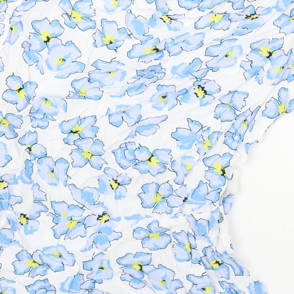 Marks & Spencer Womens White Floral Polyester Camisole Blouse Size 10 V-Neck