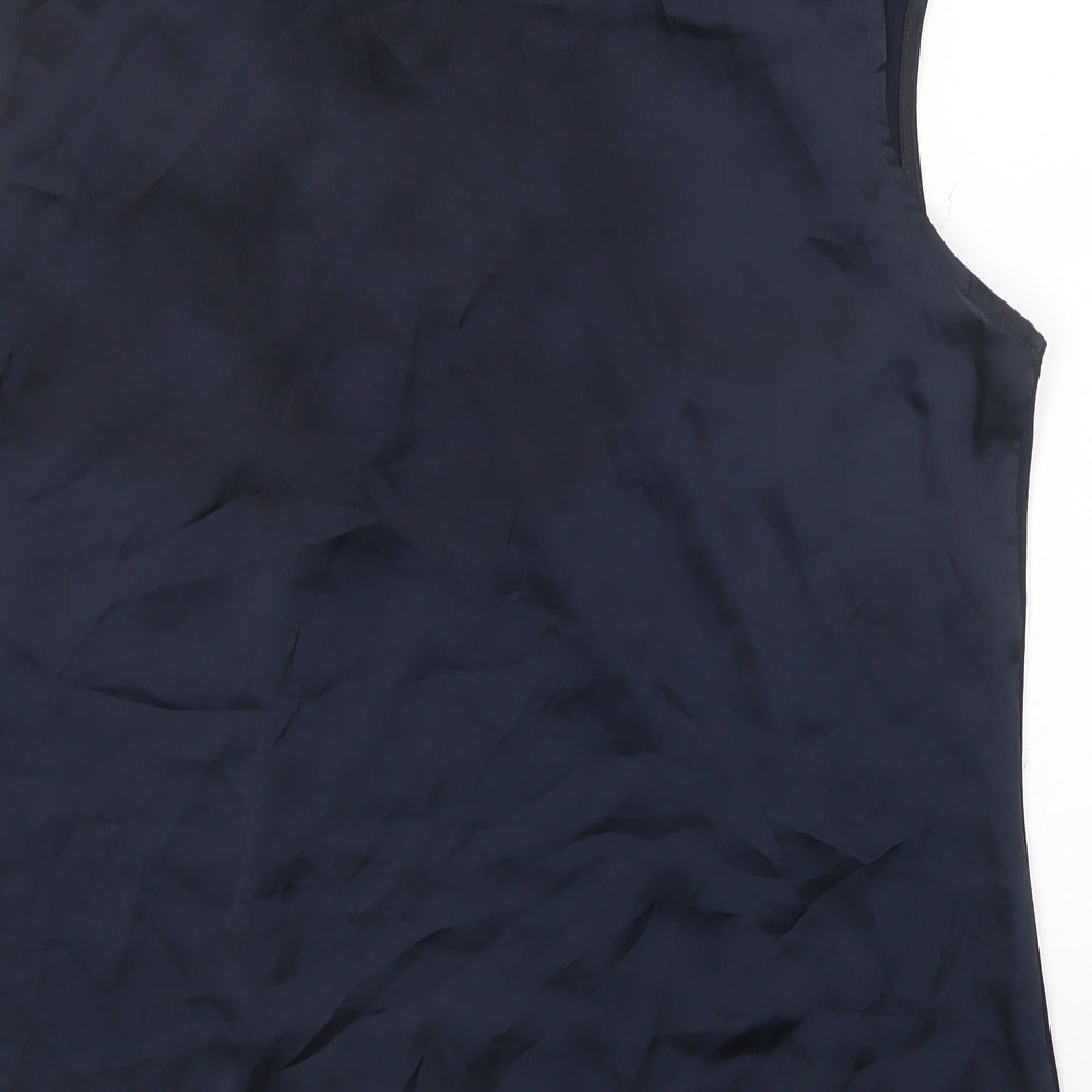 Debenhams Womens Blue Polyester Basic Blouse Size 18 Round Neck