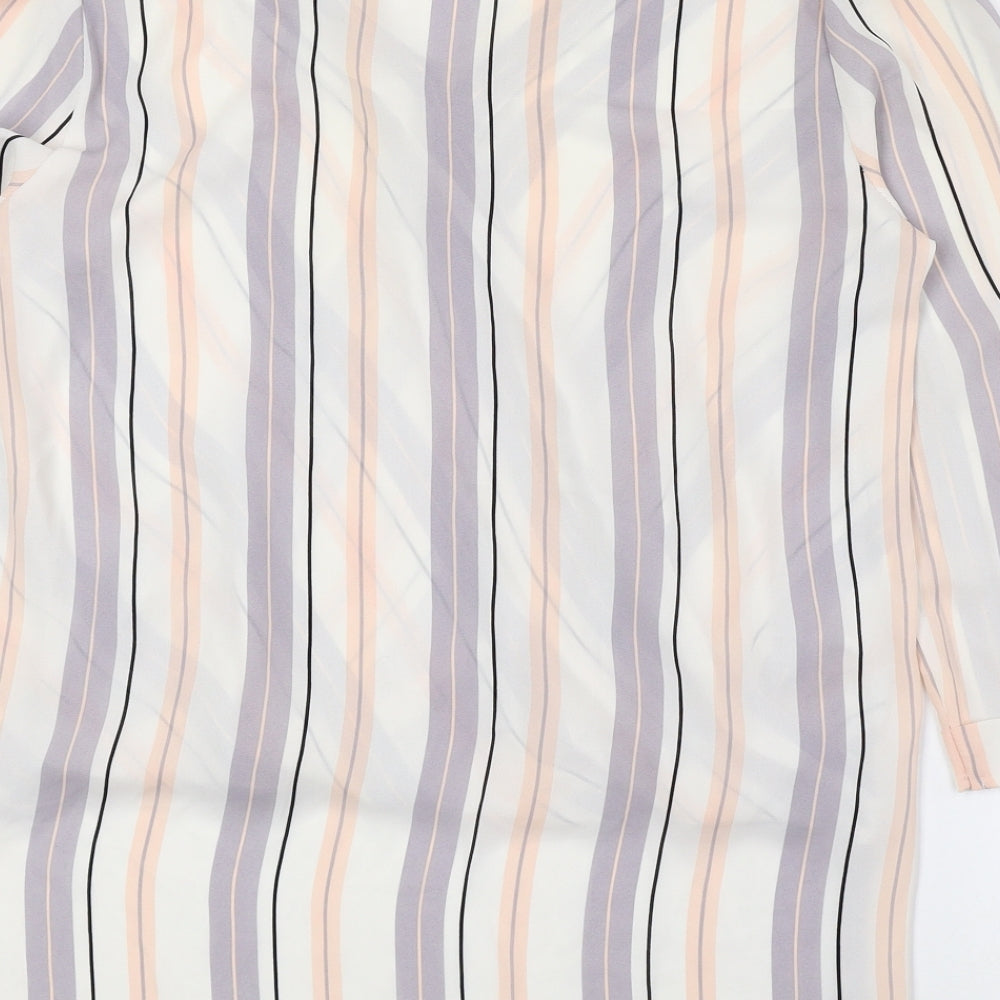 Atmosphere Womens Multicoloured Striped Polyester Basic Blouse Size 10 V-Neck