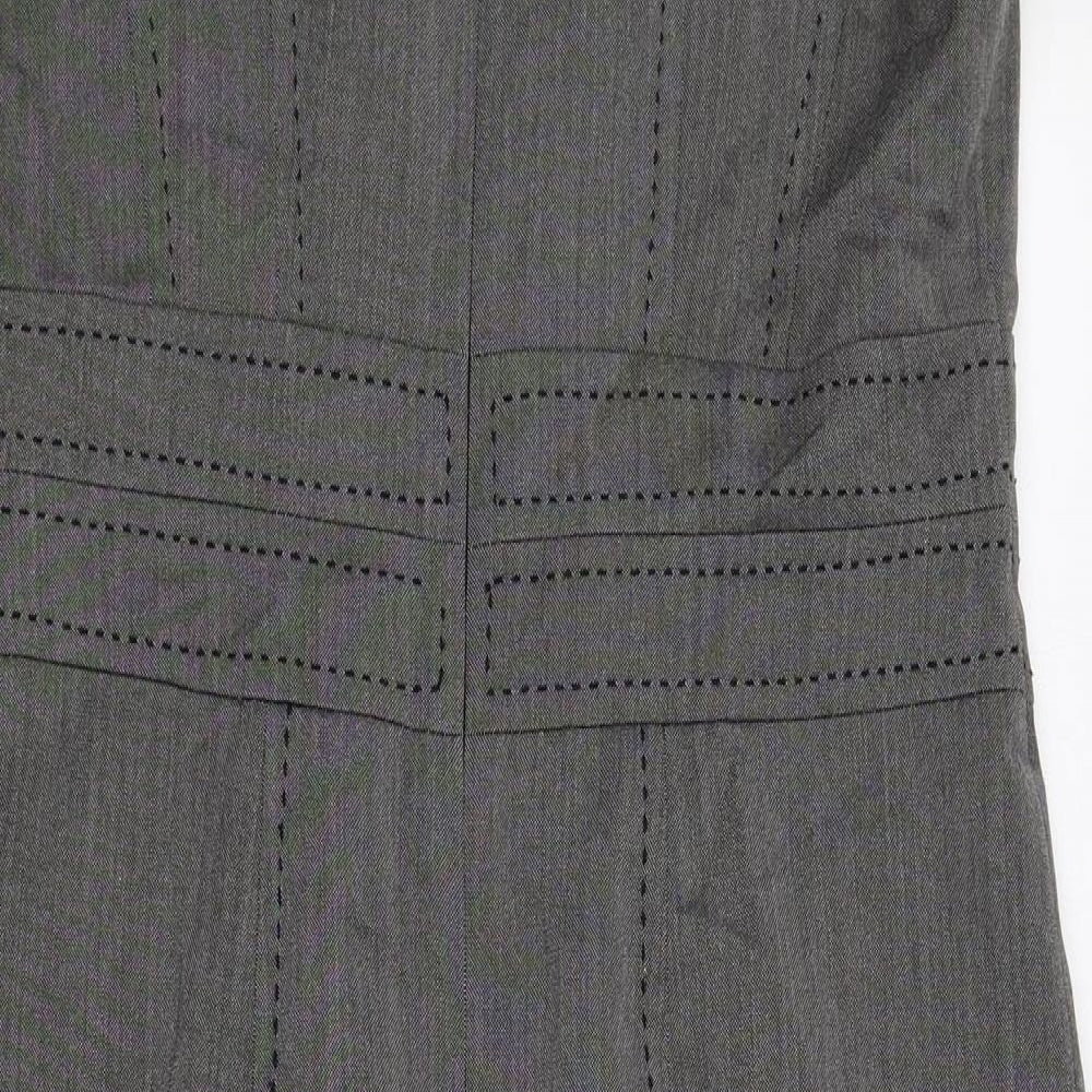 Marks & Spencer Womens Grey Polyester Pencil Dress Size 12 Square Neck Zip - Slit