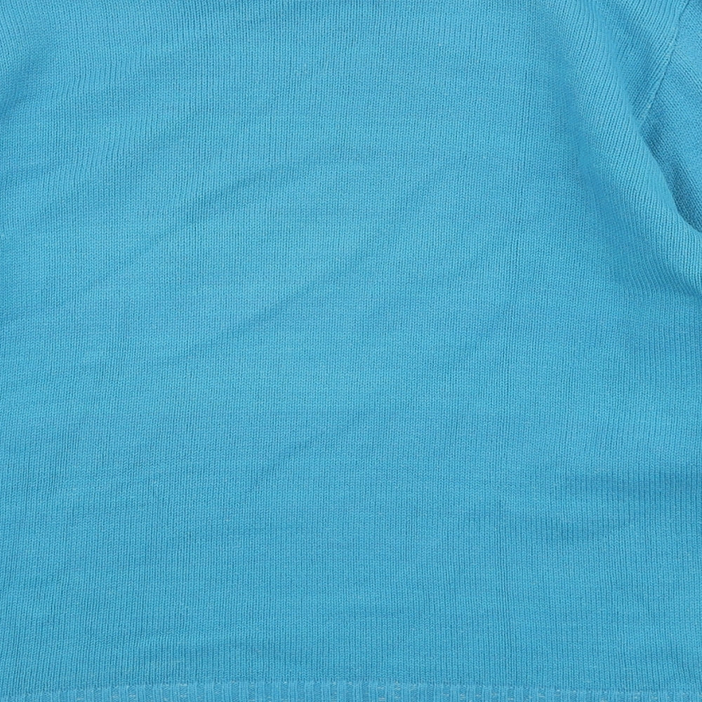Pure & Natural Womens Blue Round Neck Acrylic Pullover Jumper Size S - Size S/M