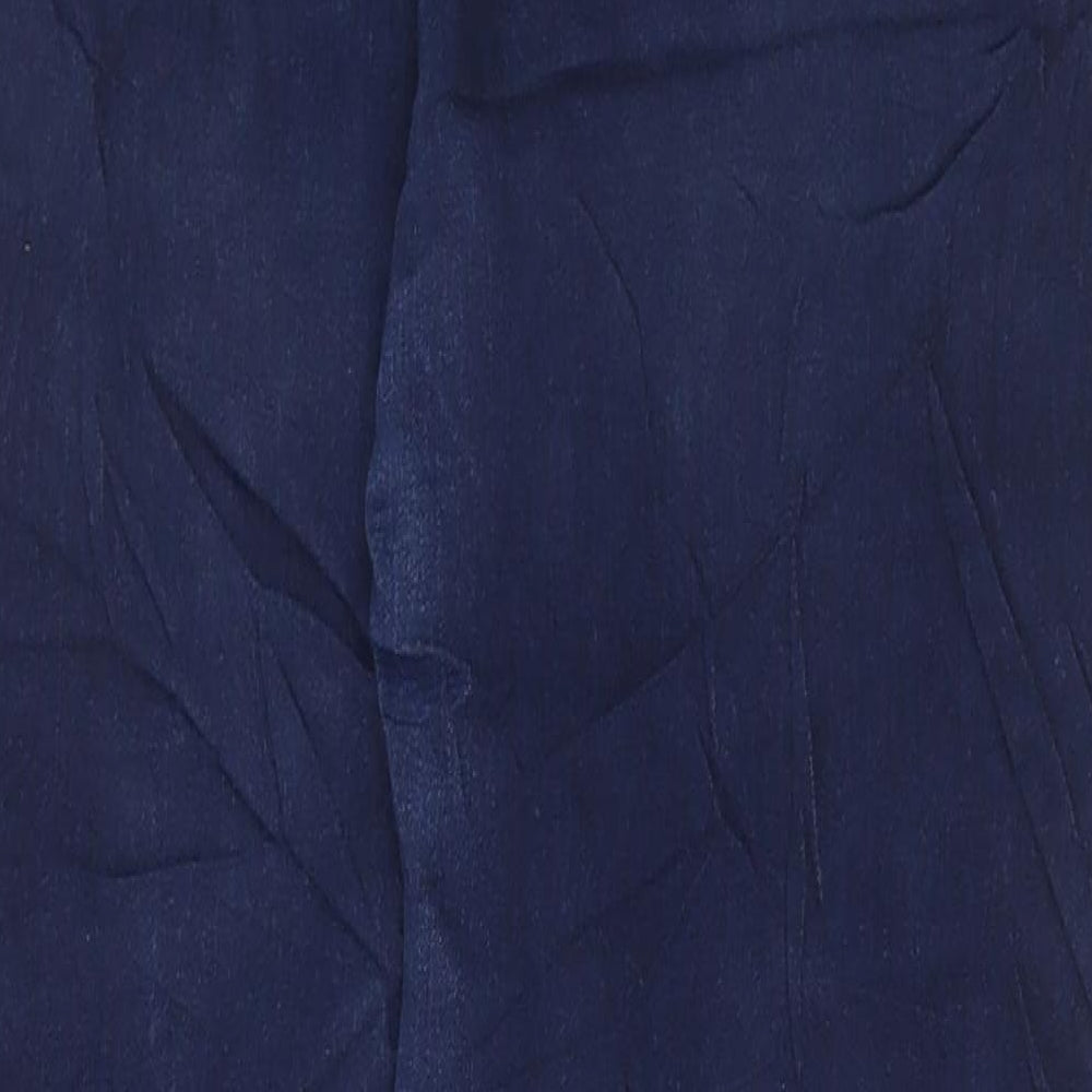 Marks & Spencer Womens Blue Cotton Skinny Jeans Size 12 L28 in Regular Button
