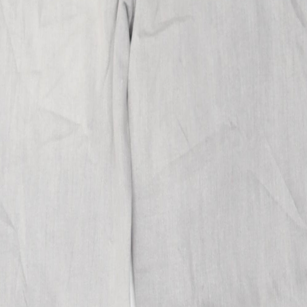 Marks & Spencer Womens Grey Cotton Skinny Jeans Size 12 L28 in Regular Button