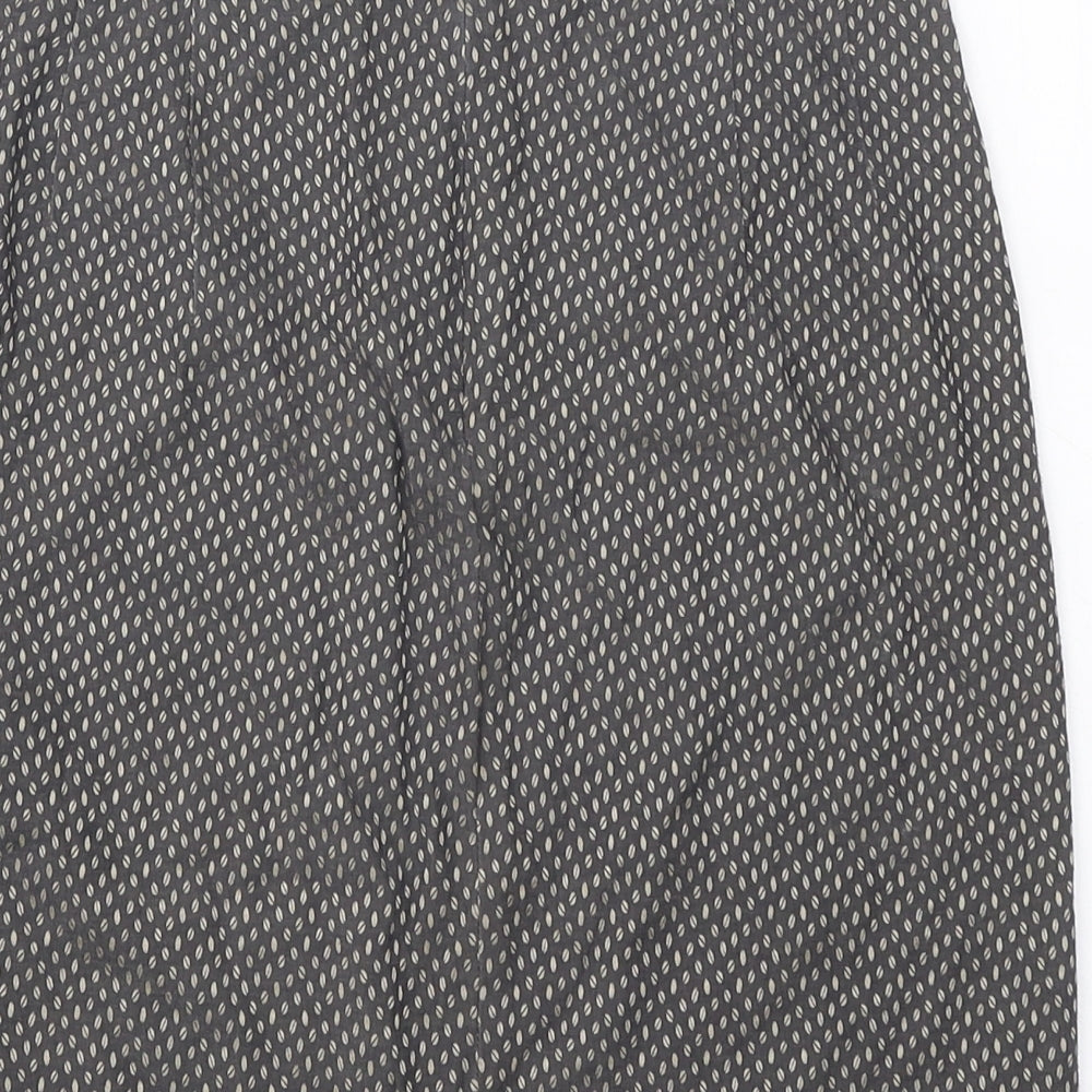 Comma Womens Brown Geometric Polyester A-Line Skirt Size 6 Zip