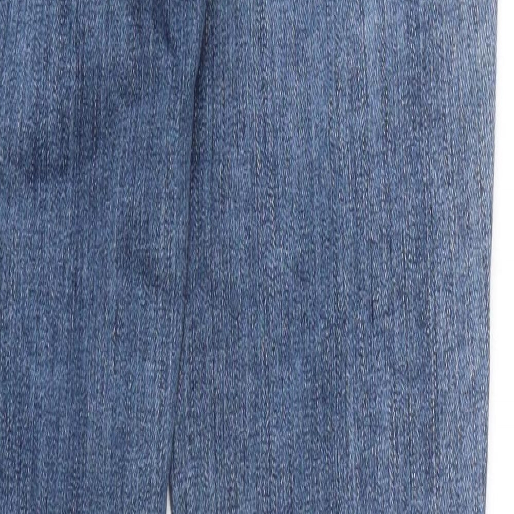 Preworn Womens Blue 100% Cotton Skinny Jeans Size 26 in L28 in Extra-Slim Zip - Embroided