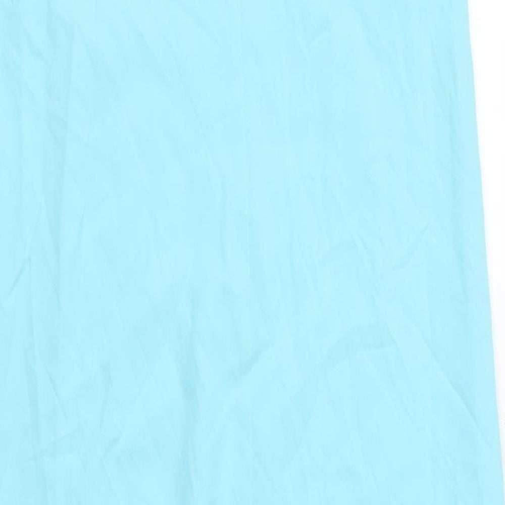 Marks & Spencer Womens Blue Polyester Slip Dress Size 6 Square Neck Pullover