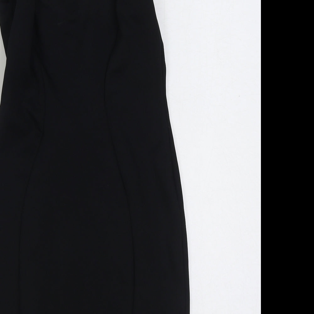 ASOS Womens Black Polyester Bodycon Size 8 Square Neck Pullover