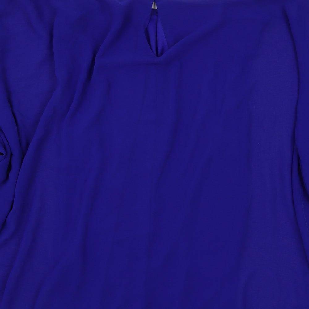 JD Williams Womens Blue Polyester Tunic Blouse Size 14 Boat Neck