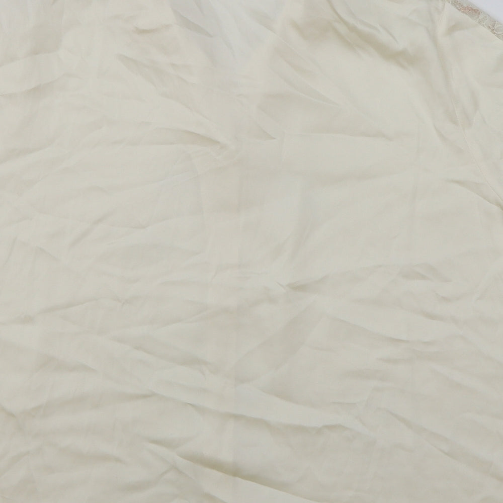 Marks & Spencer Womens Ivory Polyester Basic Button-Up Size 20 Collared - Lace