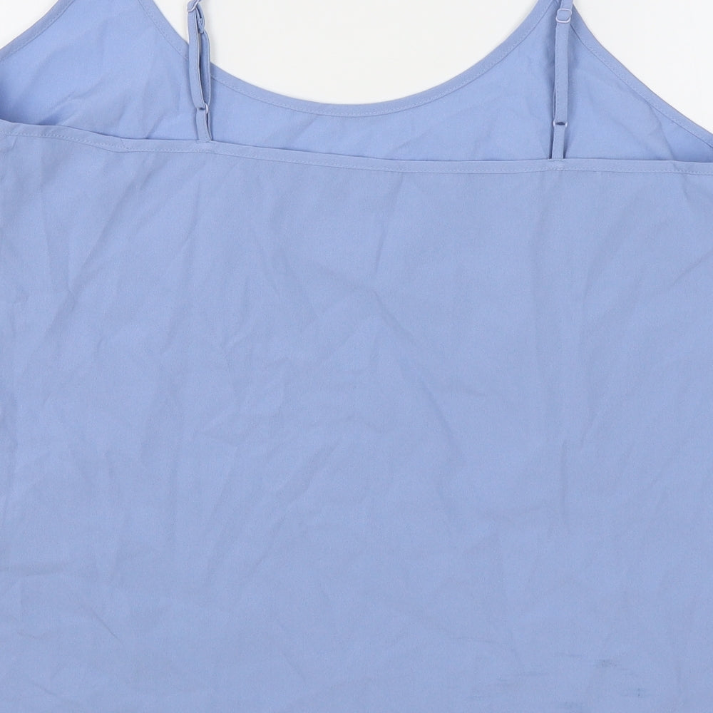 Marks & Spencer Womens Blue Polyester Basic Tank Size 12 V-Neck