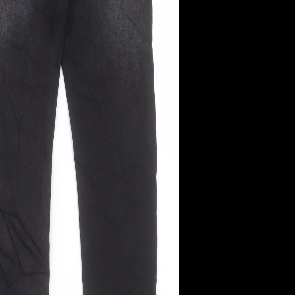Marks & Spencer Mens Black Cotton Skinny Jeans Size 30 in L31 in Regular Button