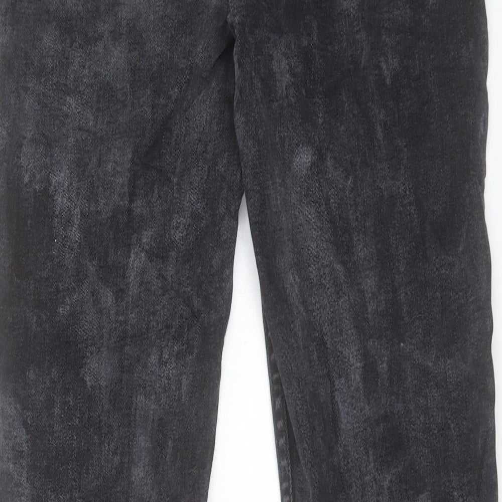 Marks & Spencer Womens Black Cotton Straight Jeans Size 8 L29 in Regular Button