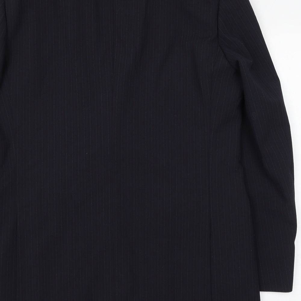 Marks & Spencer Mens Blue Striped Polyester Jacket Suit Jacket Size 40