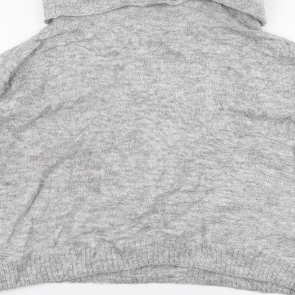 H&M Womens Grey Roll Neck Acrylic Pullover Jumper Size S