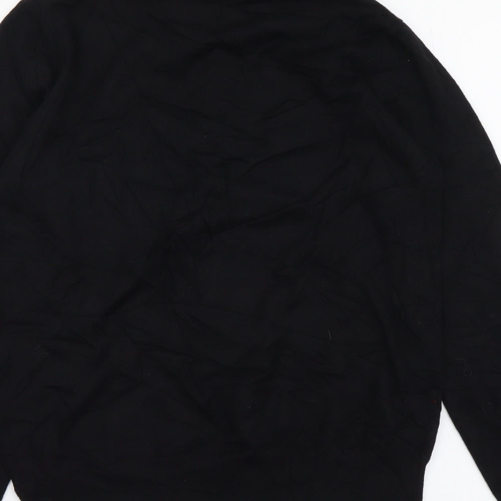 Paramour Womens Black Collared Viscose Pullover Jumper Size M