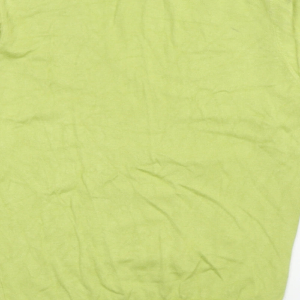 Marks & Spencer Womens Green V-Neck Viscose Pullover Jumper Size 14