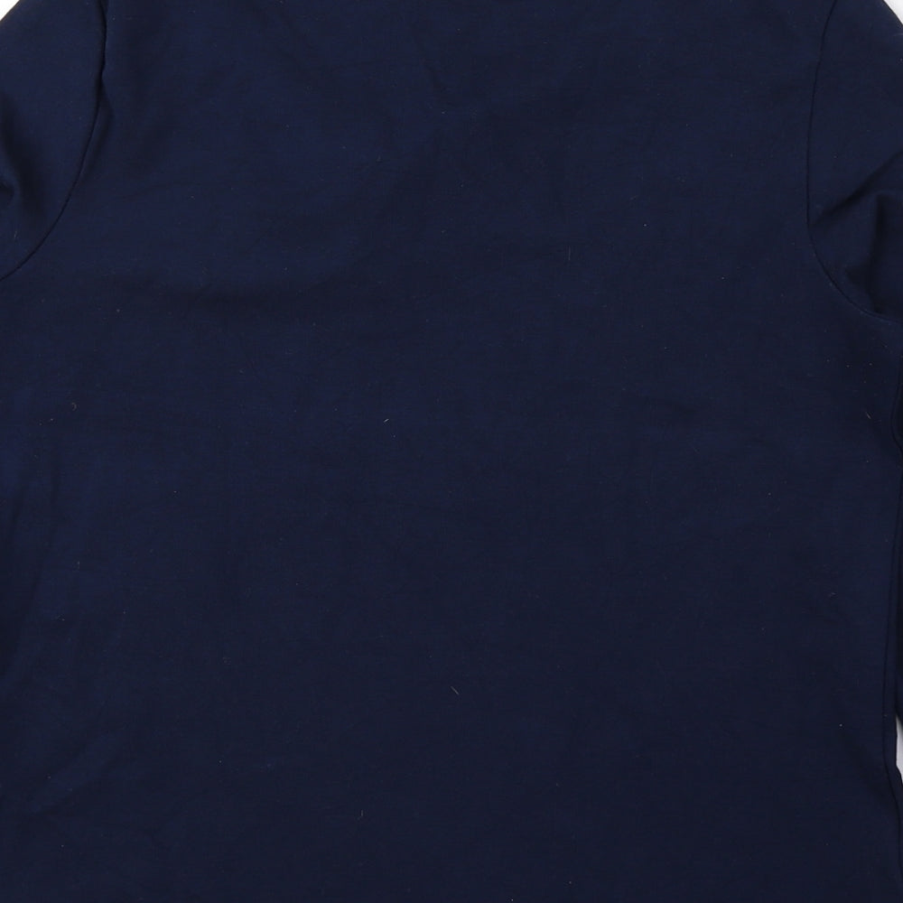 Marks & Spencer Womens Blue Viscose Basic Blouse Size 10 V-Neck
