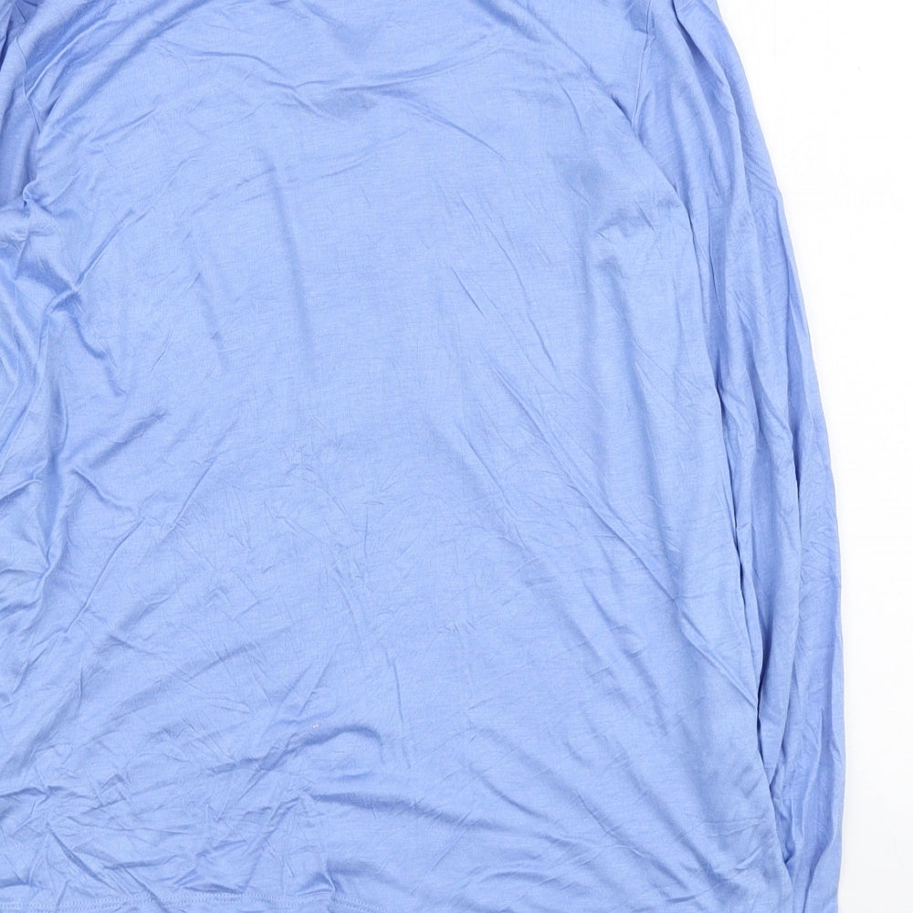 Marks & Spencer Womens Blue Viscose Basic Button-Up Size 8 Collared