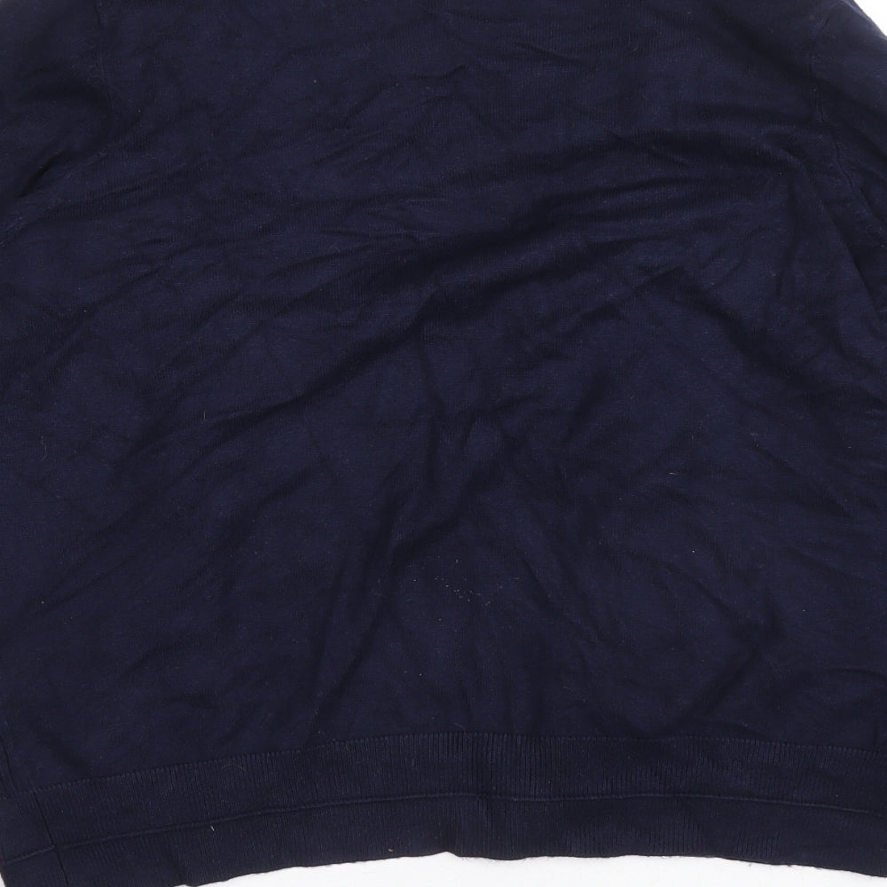 M&Co Womens Blue V-Neck Viscose Cardigan Jumper Size 12