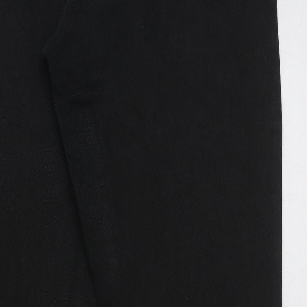 Preworn Womens Black Cotton Bootcut Jeans Size 32 in L29 in Regular Button