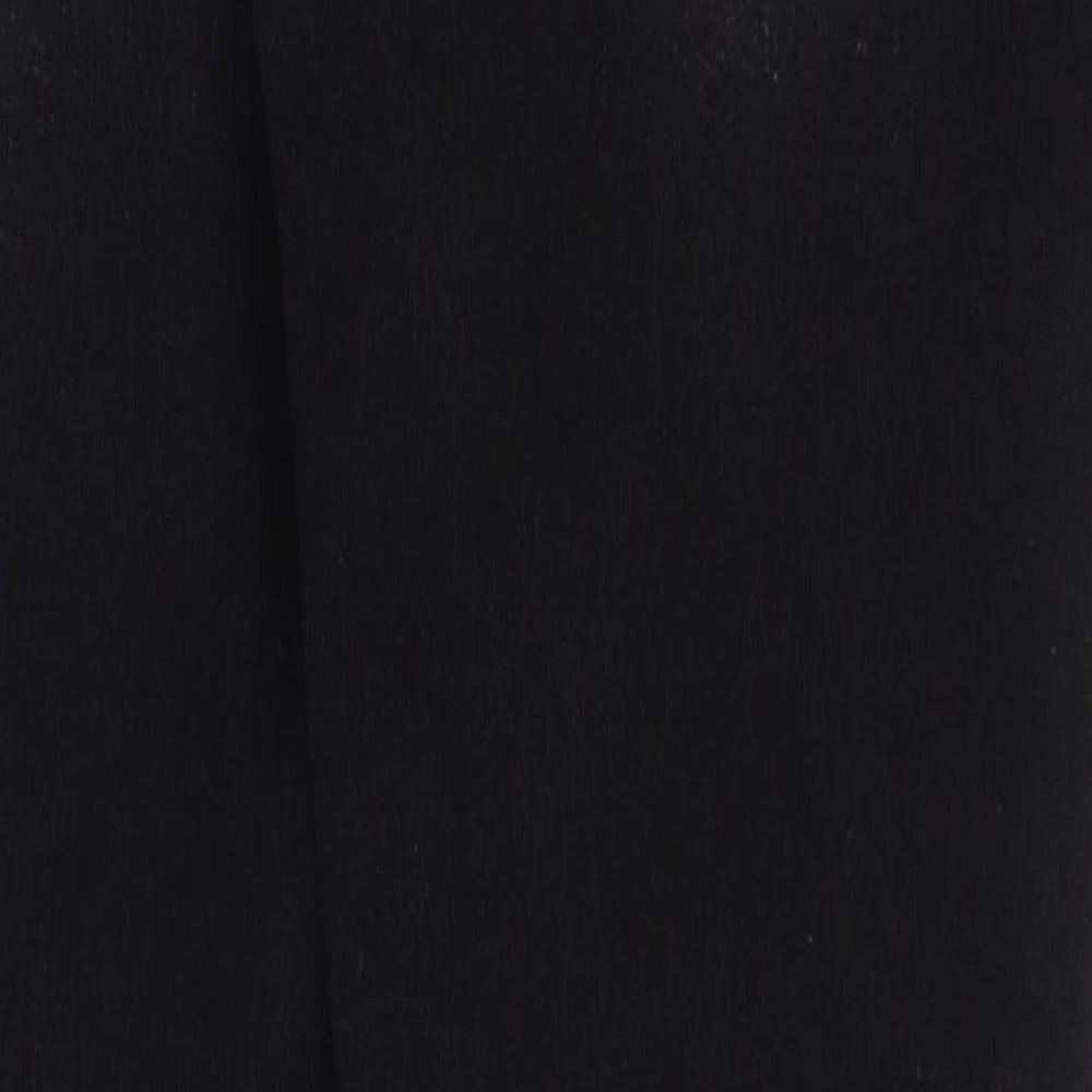 Marks & Spencer Girls Black Cotton Skinny Jeans Size 12-13 Years Regular Button - Distressed