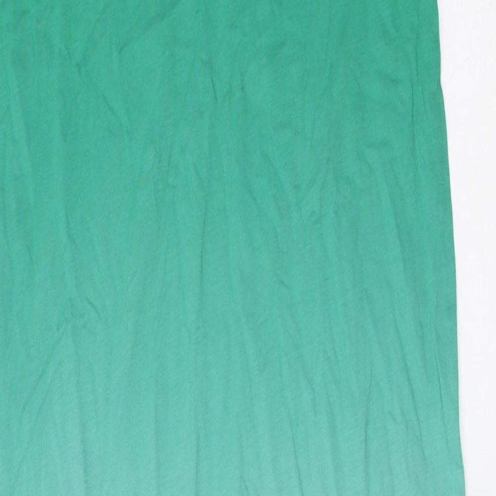 Marks & Spencer Womens Green Polyester Bodycon Size 6 Round Neck Pullover - Ombre