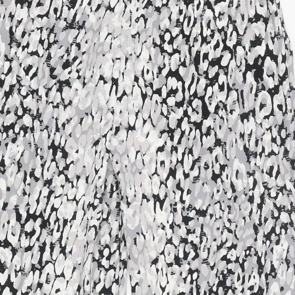 Marks and Spencer Womens Multicoloured Animal Print Polyester Trousers Size 8 L27 in Regular Drawstring - Leopard Print