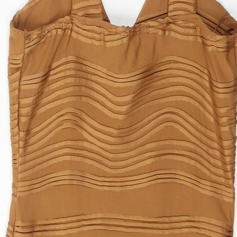 Primark Womens Beige Polyester Bodycon Size 10 Sweetheart Pullover - Textured