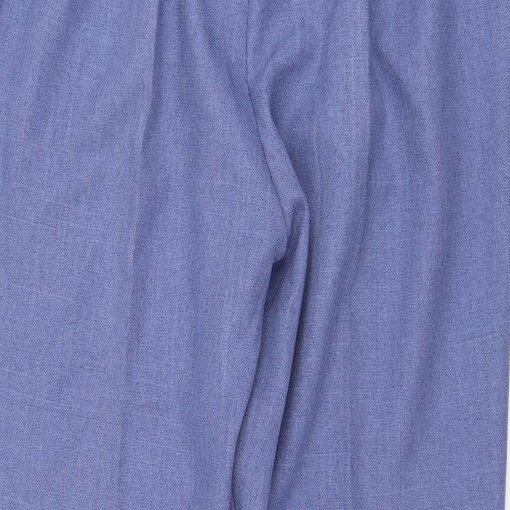 Emma Womens Blue Polyester Trousers Size 20 L28 in Regular