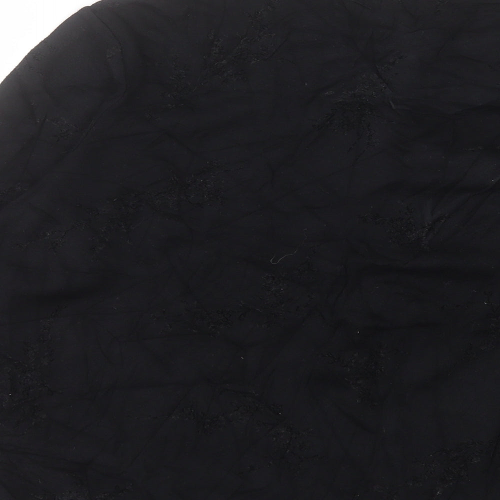 Bonmarché Womens Black Crew Neck Geometric Viscose Pullover Jumper Size XL