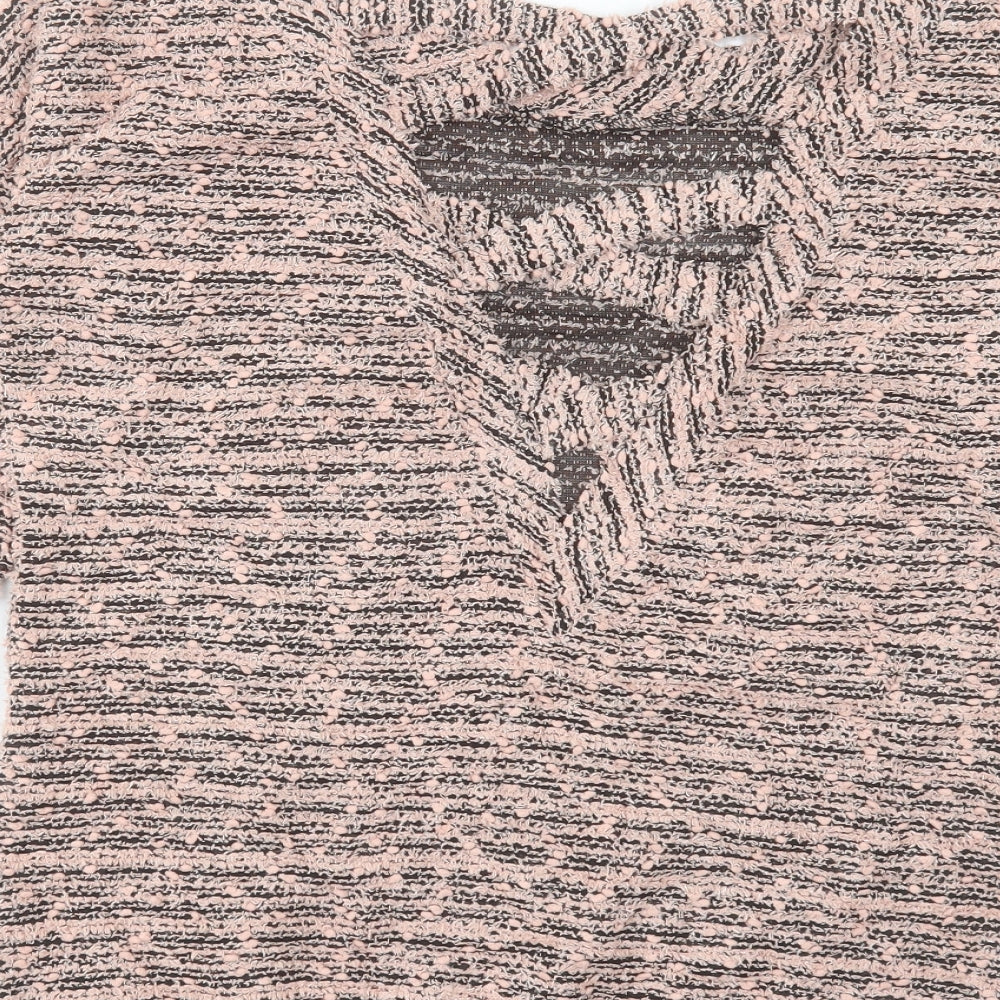 Miss Selfridge Womens Pink Boat Neck Polyester Pullover Jumper Size 10