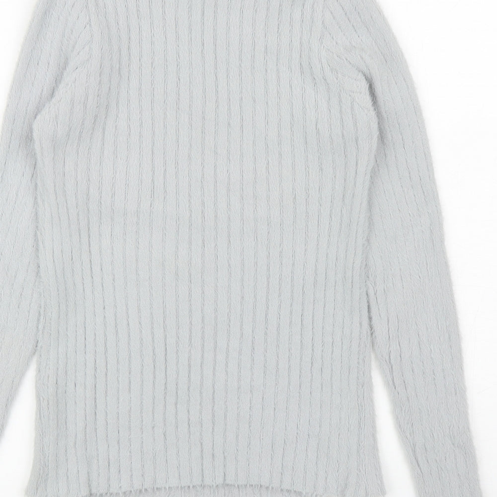 QED London Womens Grey Roll Neck Polyester Pullover Jumper Size M
