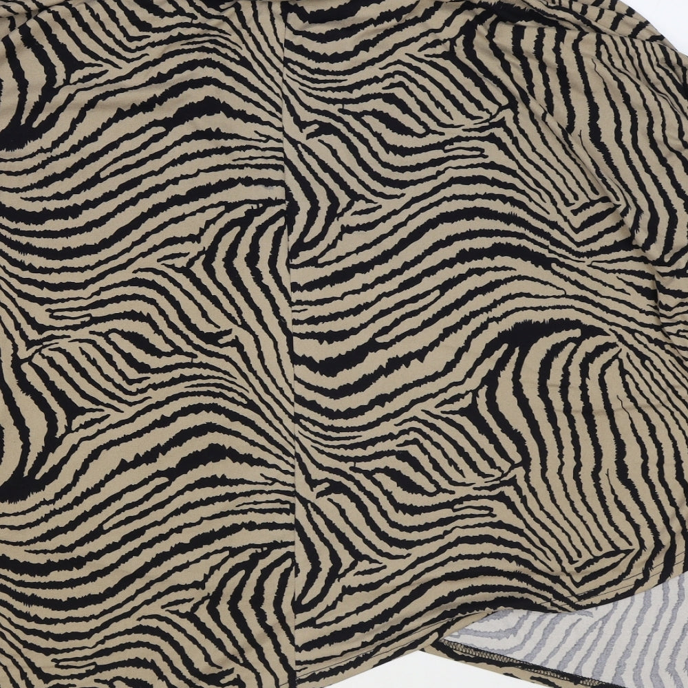 Preworn Womens Multicoloured Roll Neck Animal Print Polyester Pullover Jumper Size S