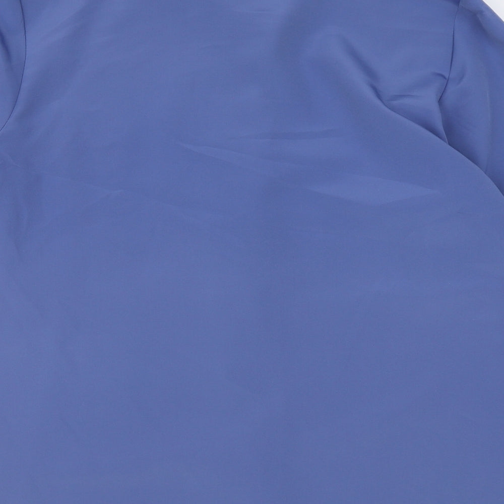 Preworn Womens Blue Polyester Basic Button-Up Size 16 Collared