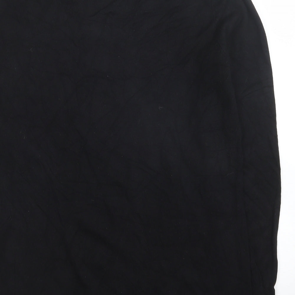 M&Co Womens Black Viscose Jersey Blouse Size 12 V-Neck