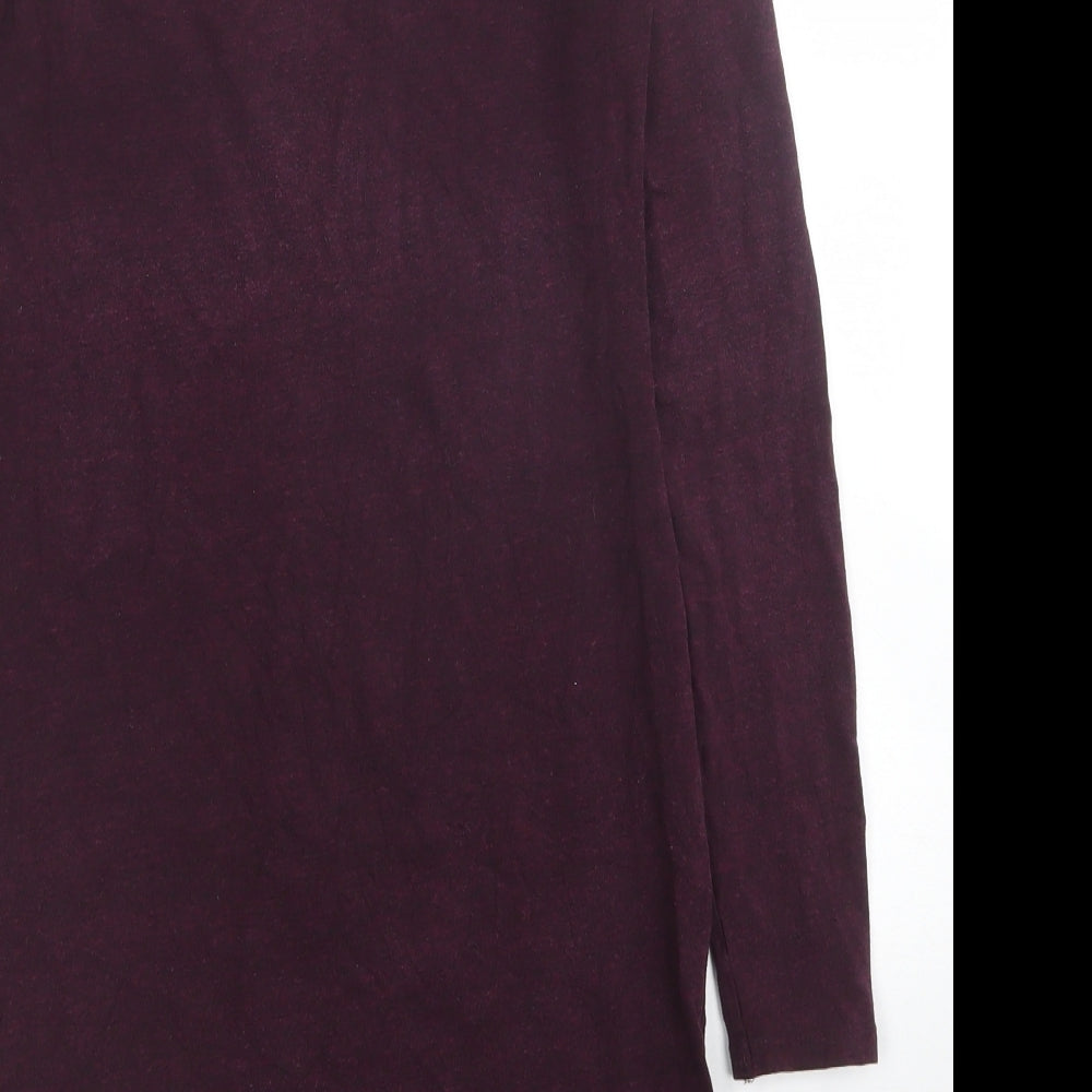 H&M Womens Purple Viscose Tunic Polo Size S Round Neck