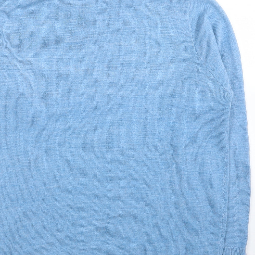 EWM Womens Blue Round Neck Acrylic Pullover Jumper Size S