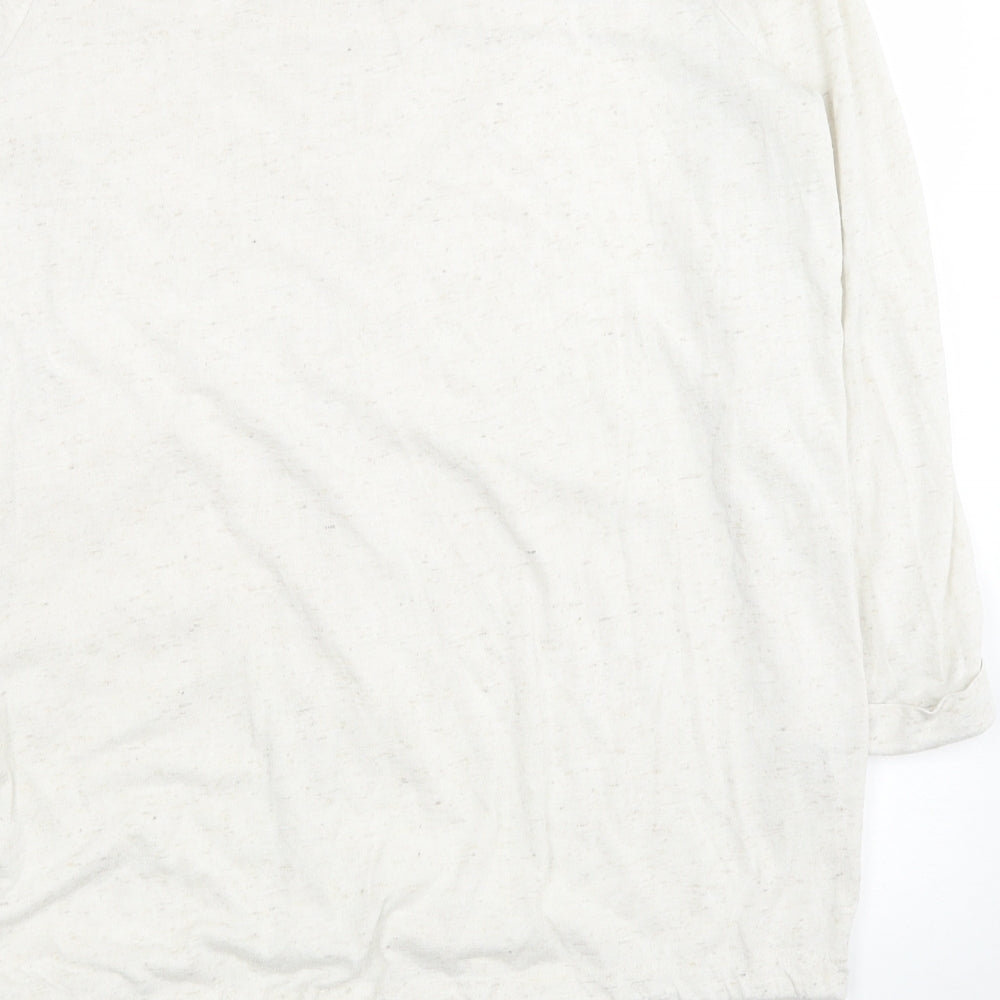 NEXT Womens Ivory Polyester Jersey T-Shirt Size 10 Round Neck