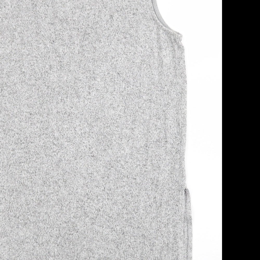 River Island Womens Grey Round Neck Viscose Tunic Jumper Size 8