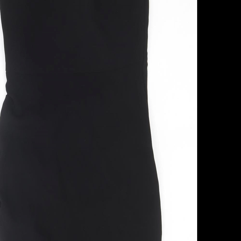 Zara Womens Black Polyester Mini Size S Square Neck Zip