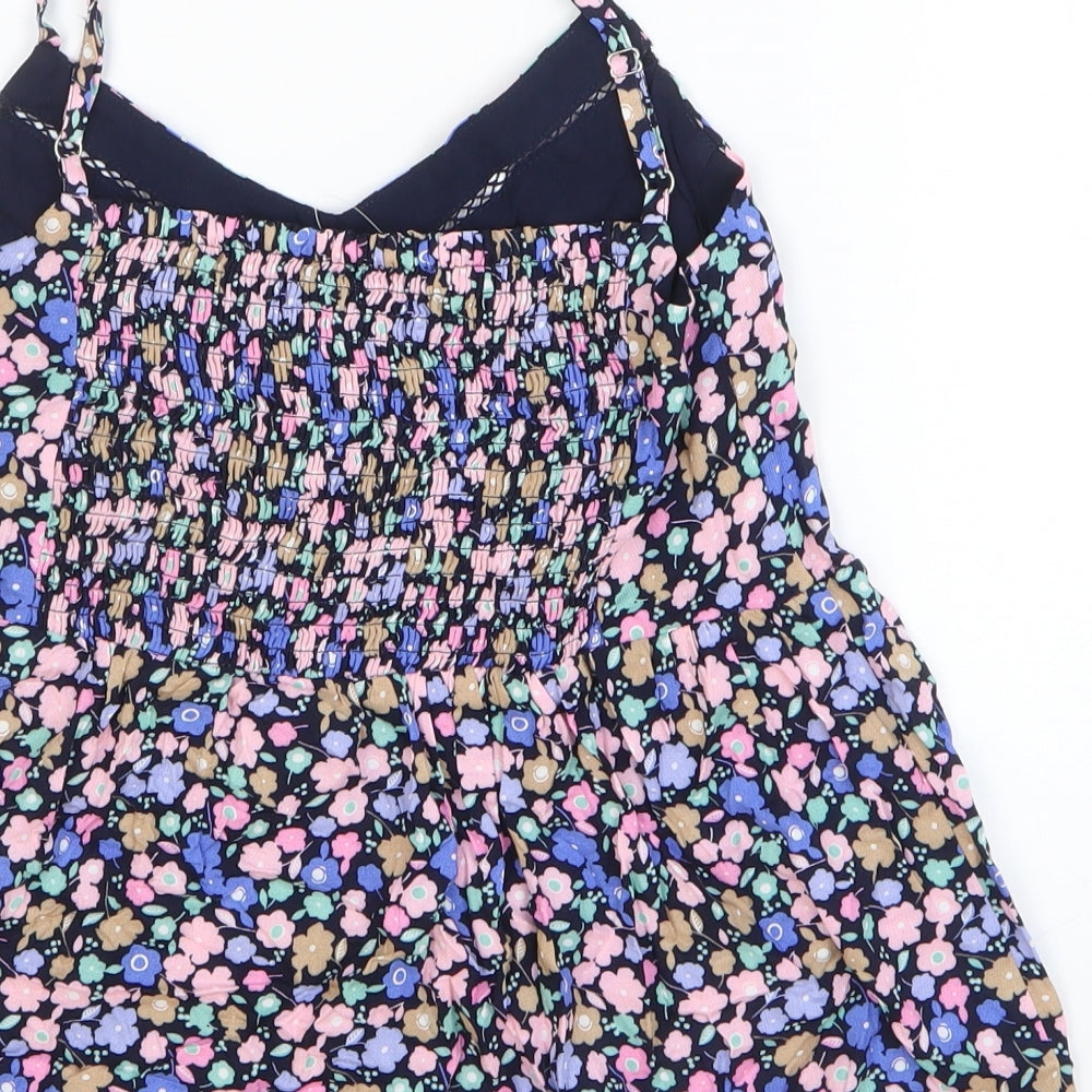 Marks & Spencer Womens Multicoloured Floral Viscose Mini Size 6 V-Neck Pullover